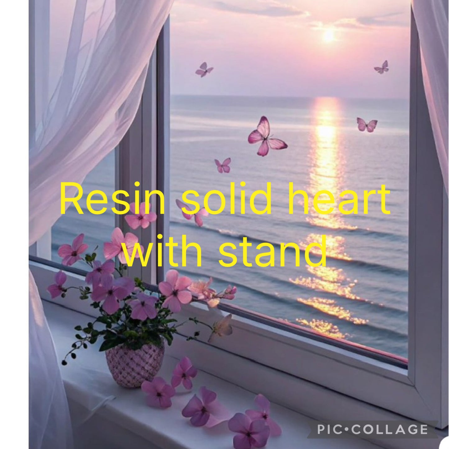 Resin solid heart with stand