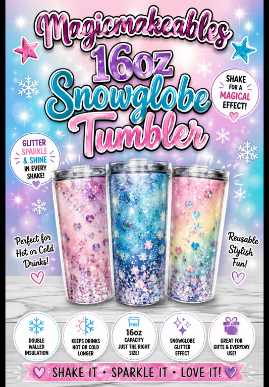 16oz Snowglobe tumbler